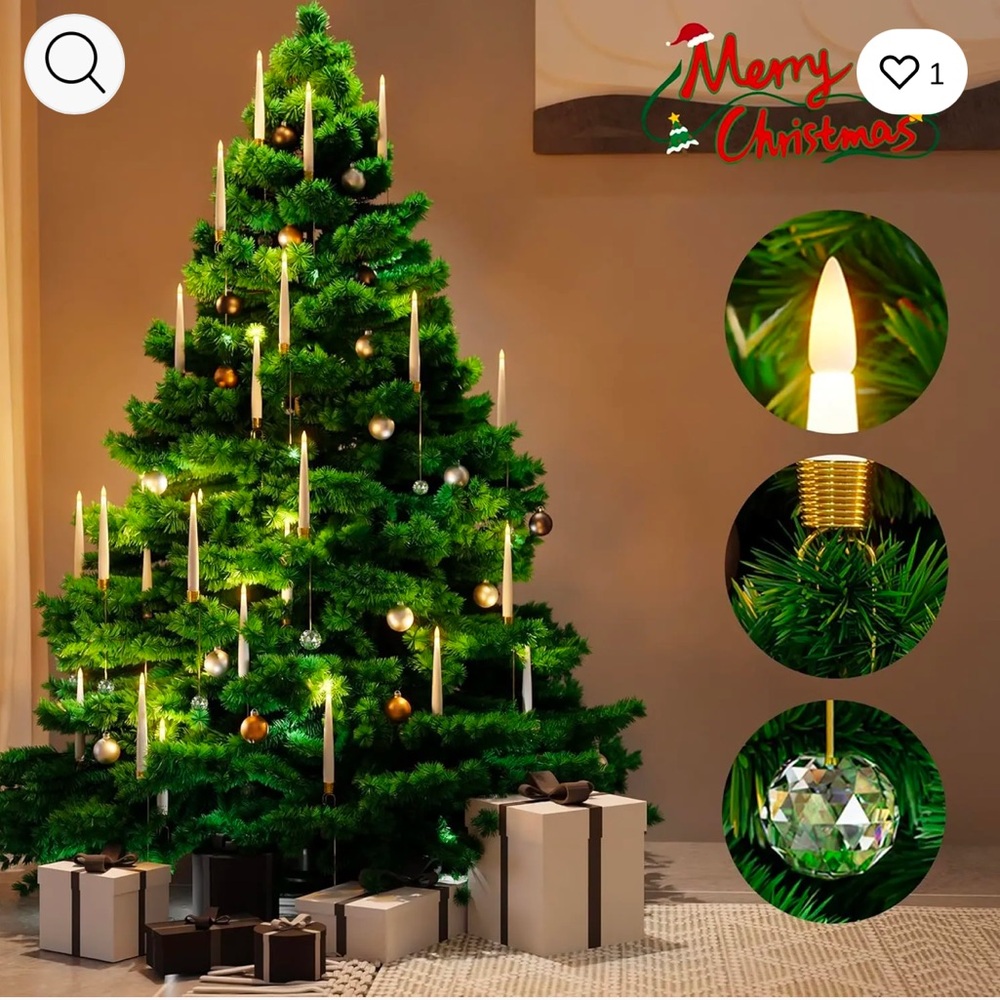 NIB twelve (12) flameless Christmas tree candles with dangling snowflakes ❄️ - Picture 2 of 13